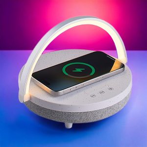 6-in-1 Wireless Charging Bedside Lamp & Bluetooth Speaker