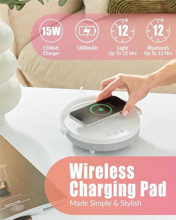 6-in-1 Wireless Charging Bedside Lamp & Bluetooth Speaker - Image 5