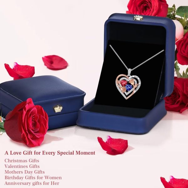 Best Birthstone Heart Necklace - Sterling Silver Gift For Her - Image 6
