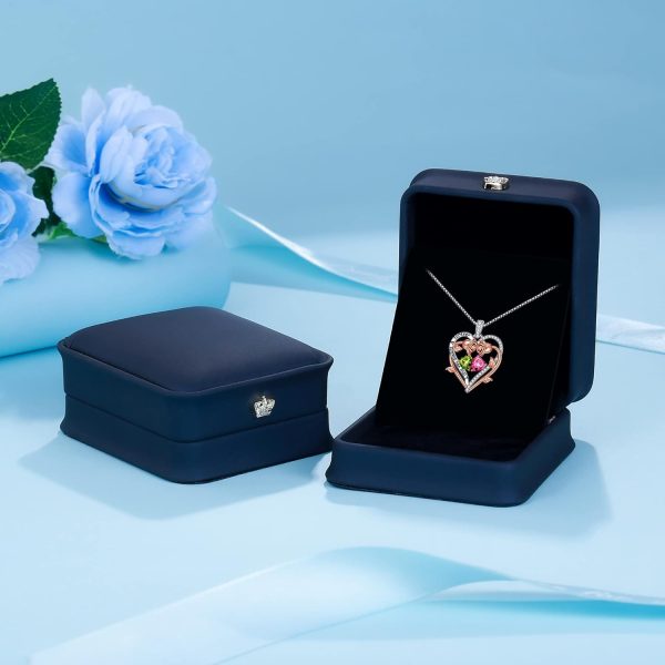 Best Rose Heart Double Birthstone Necklace For Wife And Girlfriend - Image 4