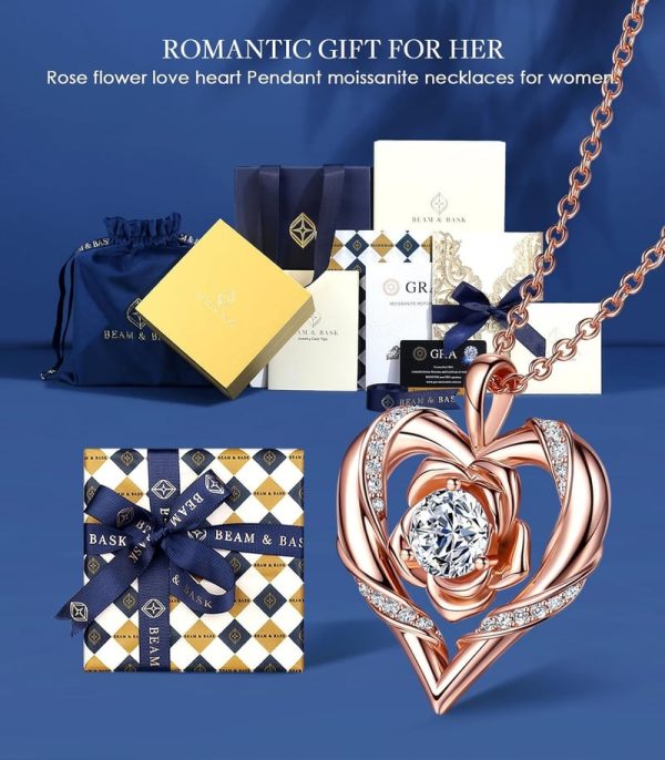 Elegant Moissanite Heart Necklace - Ideal Anniversary Gift - Image 3