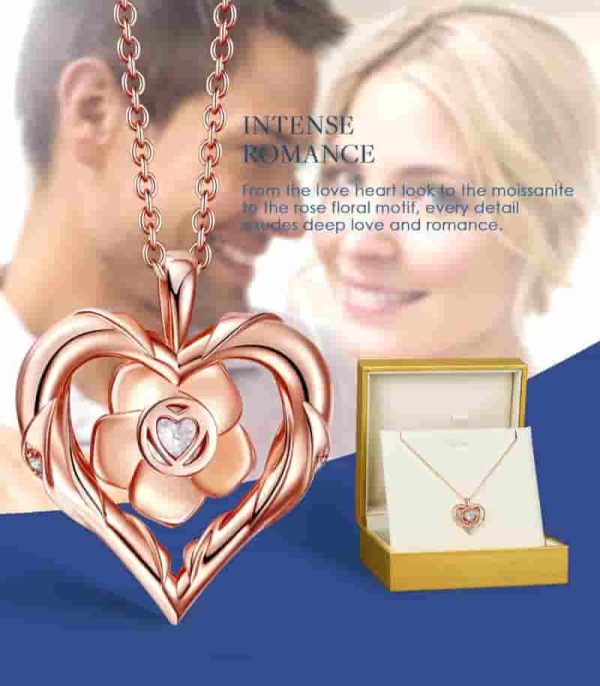 Elegant Moissanite Heart Necklace - Ideal Anniversary Gift - Image 4