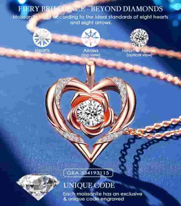 Elegant Moissanite Heart Necklace - Ideal Anniversary Gift - Image 5