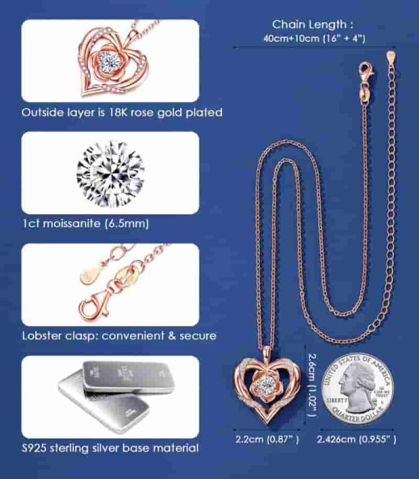 Elegant Moissanite Heart Necklace - Ideal Anniversary Gift - Image 6