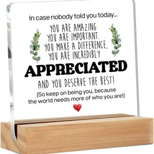Best Inspirational Desk Sign - Thank You Gift For Women Men Friends