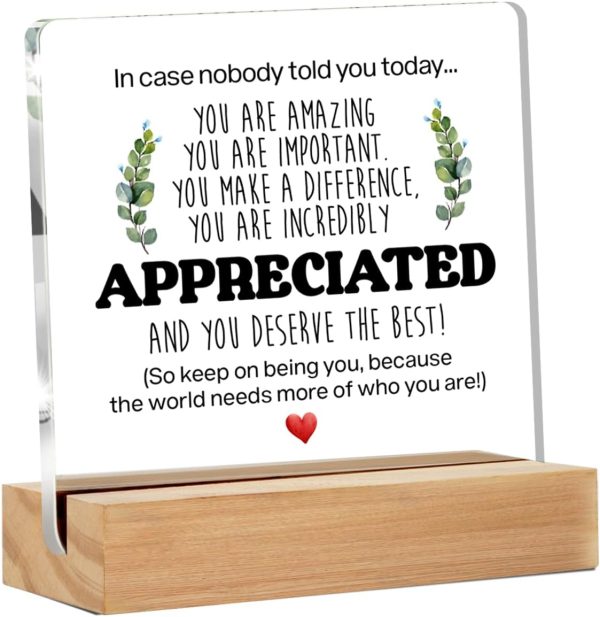 Best Inspirational Desk Sign - Thank You Gift For Women Men Friends