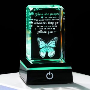 Movdyka 3d Crystal Thank You Gift With Led Base - Inspire & Appreciate