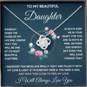 Beautiful Daughter Necklace Gift From Mom - Birthday, Graduation, Christmas
