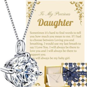Beam & Bask Silver Moissanite Necklace For Daughter - Best Gift