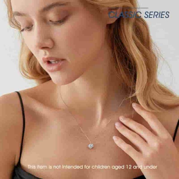 Beam & Bask Silver Moissanite Necklace For Daughter - Best Gift - Image 2