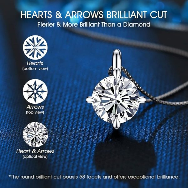Beam & Bask Silver Moissanite Necklace For Daughter - Best Gift - Image 5