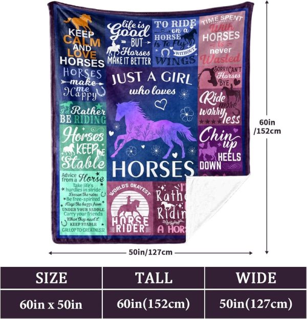 Best Horse Lover Flannel Throw Blanket - Cozy Gift For Women & Girls - Image 2