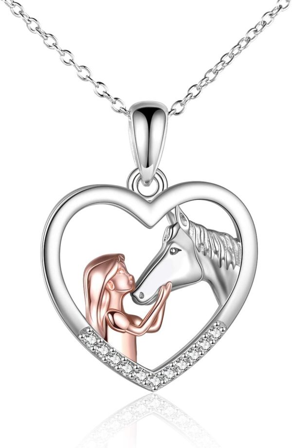 Elegant Sterling Silver Horse Necklace For Women