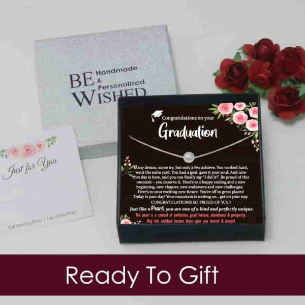 Best Graduation Gift: 925 Silver Pearl Necklace With Message - Image 3