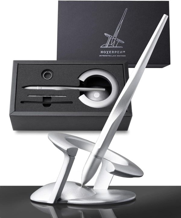 Novium Hoverpen 2.0 - Magnetic German-engineered Pen, Starlight Silver
