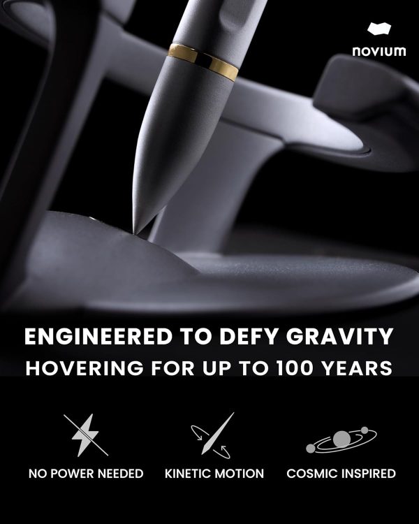 Novium Hoverpen 2.0 - Magnetic German-engineered Pen, Starlight Silver - Image 3