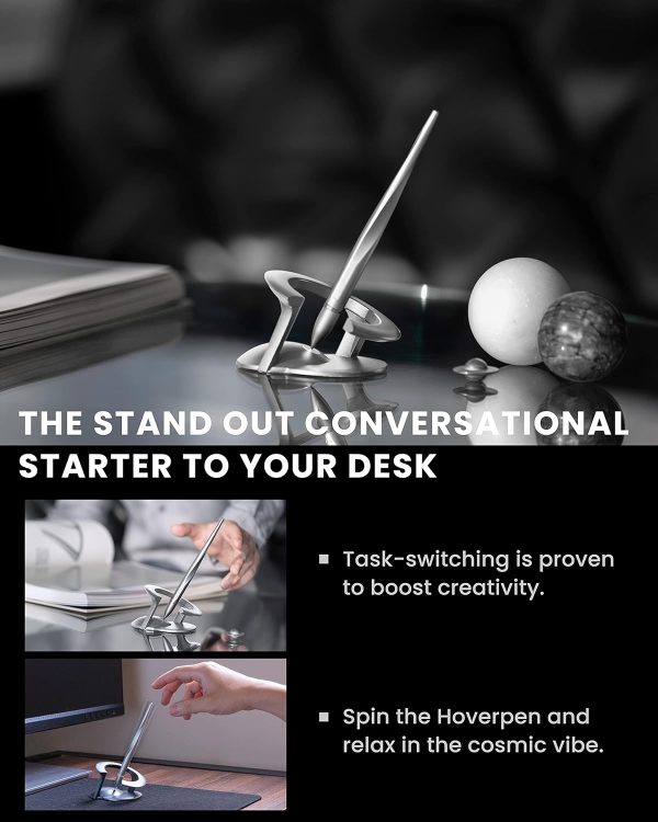 Novium Hoverpen 2.0 - Magnetic German-engineered Pen, Starlight Silver - Image 4