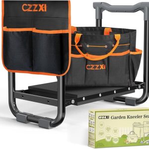 Best Garden Kneeler And Seat With Thick Pad & Tool Pouch - Perfect Gift For Seniors