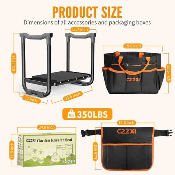 Best Garden Kneeler And Seat With Thick Pad & Tool Pouch - Perfect Gift For Seniors - Image 2