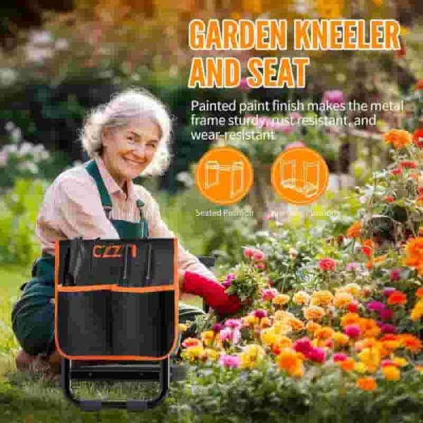 Best Garden Kneeler And Seat With Thick Pad & Tool Pouch - Perfect Gift For Seniors - Image 4