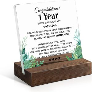 Top 1 Year Work Anniversary Gift - Acrylic Plaque