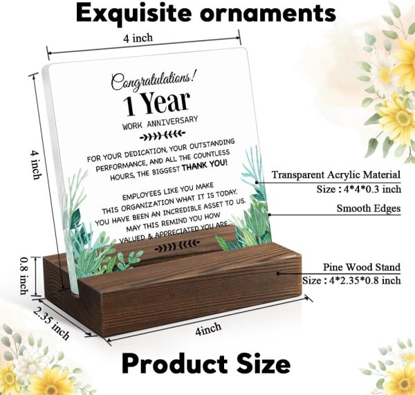 Top 1 Year Work Anniversary Gift - Acrylic Plaque - Image 2