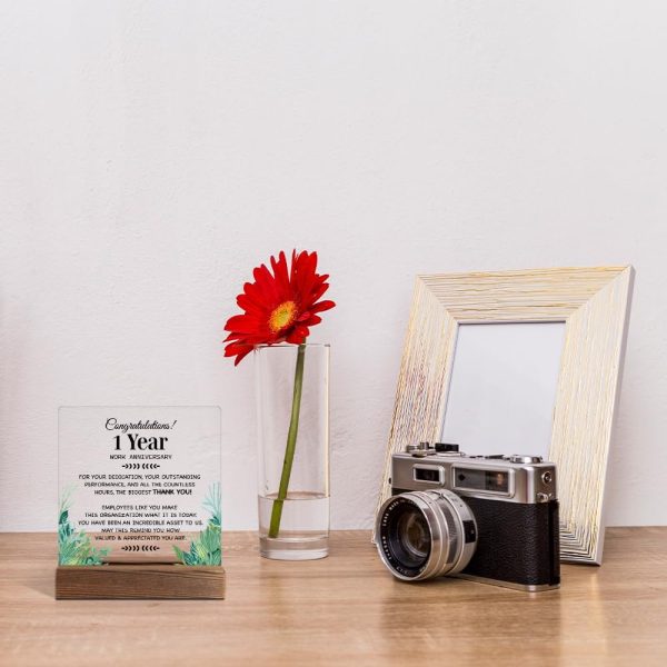 Top 1 Year Work Anniversary Gift - Acrylic Plaque - Image 4