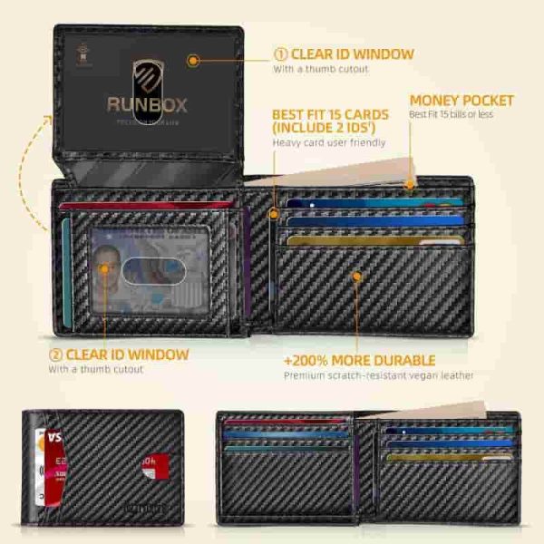 Runbox Slim Rfid Wallet For Men With Gift Box - Image 2
