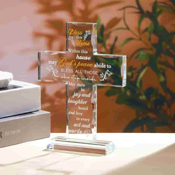 Best Religious Housewarming Gift - Glass Cross For New Home - Image 2