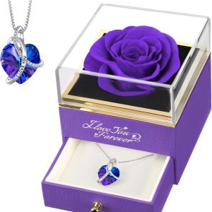 Preserved Purple Rose Gift Set For Her - Perfect For Any Occasion