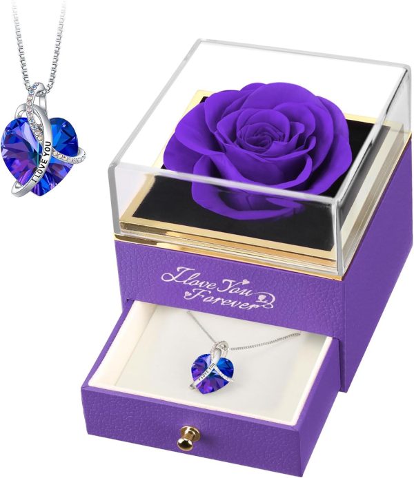 Preserved Purple Rose Gift Set For Her - Perfect For Any Occasion