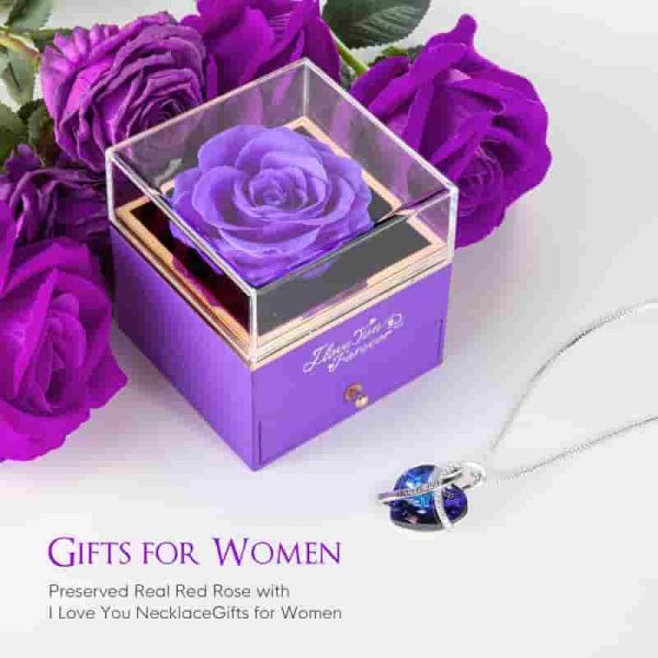 Preserved Purple Rose Gift Set For Her - Perfect For Any Occasion - Image 3