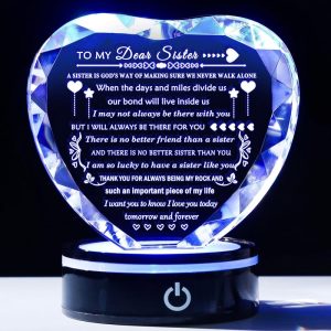 Heart Led Crystal: Best Sister Gifts For Birthdays & Holidays