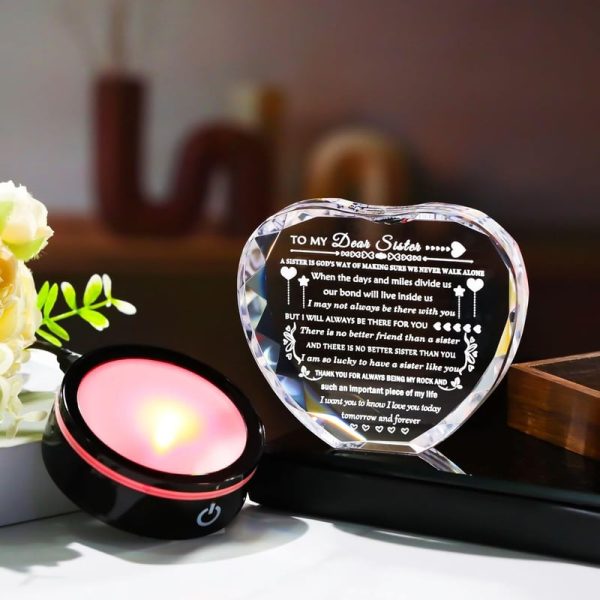 Heart Led Crystal: Best Sister Gifts For Birthdays & Holidays - Image 3