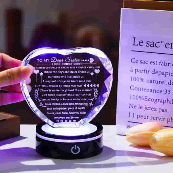 Heart Led Crystal: Best Sister Gifts For Birthdays & Holidays - Image 4