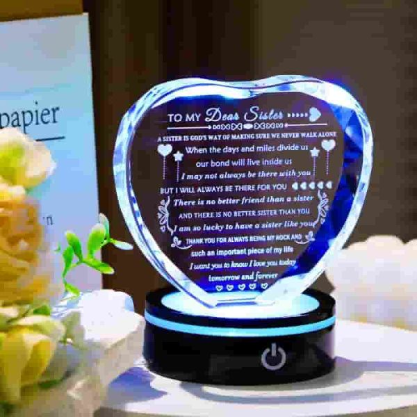 Heart Led Crystal: Best Sister Gifts For Birthdays & Holidays - Image 5