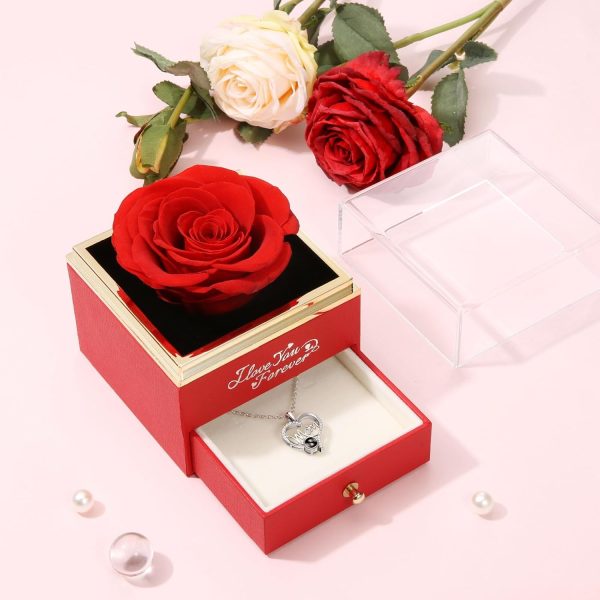 Best Preserved Red Rose & Mom Necklace - Perfect Gifts For Mother's Day - Image 3