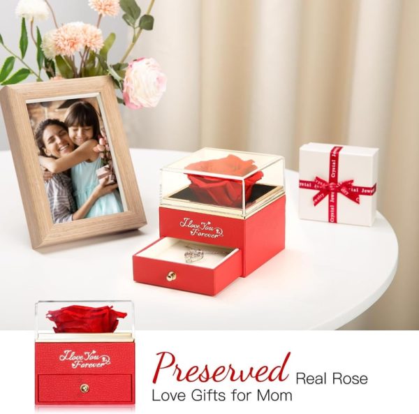Best Preserved Red Rose & Mom Necklace - Perfect Gifts For Mother's Day - Image 4