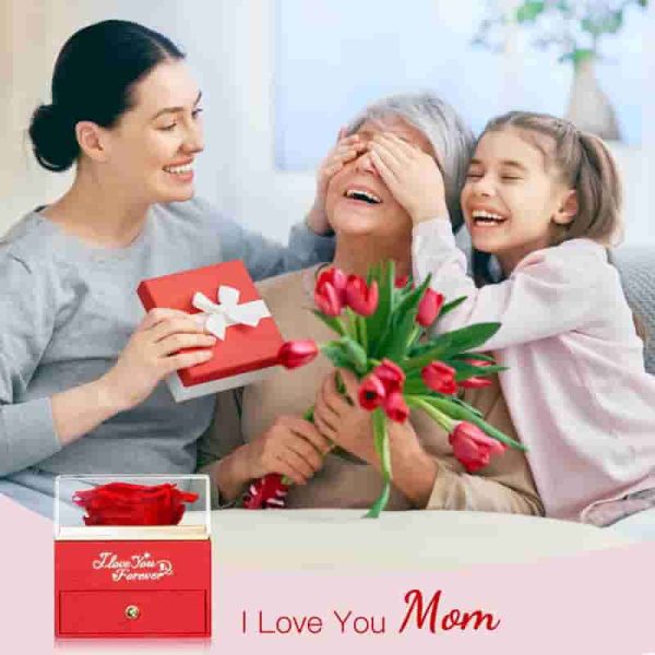 Best Preserved Red Rose & Mom Necklace - Perfect Gifts For Mother's Day - Image 5