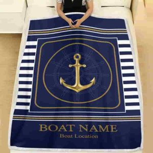 Best Personalized Anchor Blanket - Custom Boat Sherpa Fleece Throw