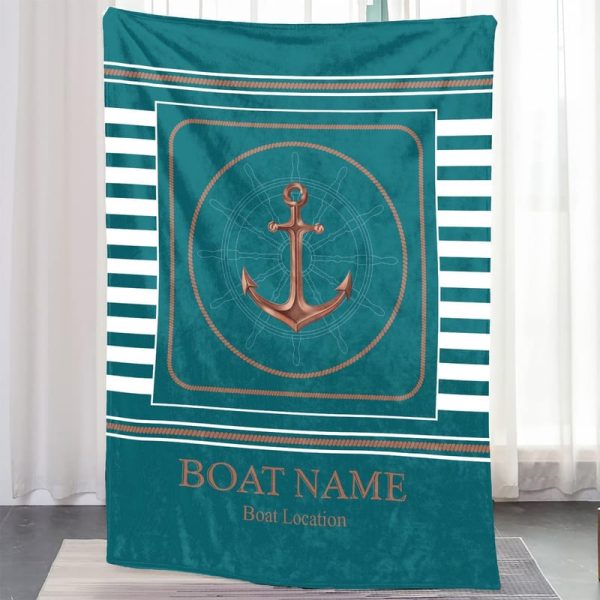 Best Personalized Anchor Blanket - Custom Boat Sherpa Fleece Throw - Image 6