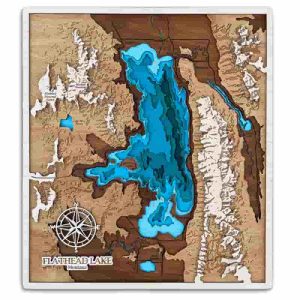 Custom Lake Wood Map - Perfect Anniversary Gift