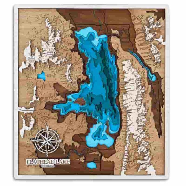 Custom Lake Wood Map - Perfect Anniversary Gift