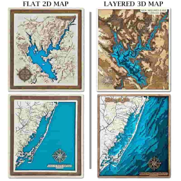 Custom Lake Wood Map - Perfect Anniversary Gift - Image 4