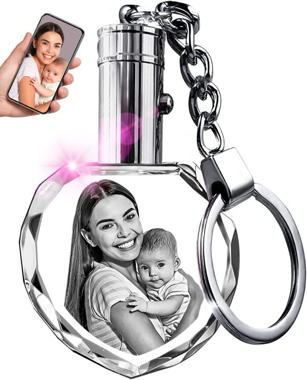 Best Personalized 3d Crystal Photo Keychain Gift
