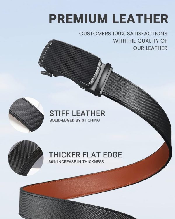 Zitahli Men's Ratchet Belt - Premium Leather With Automatic Buckle - Image 4
