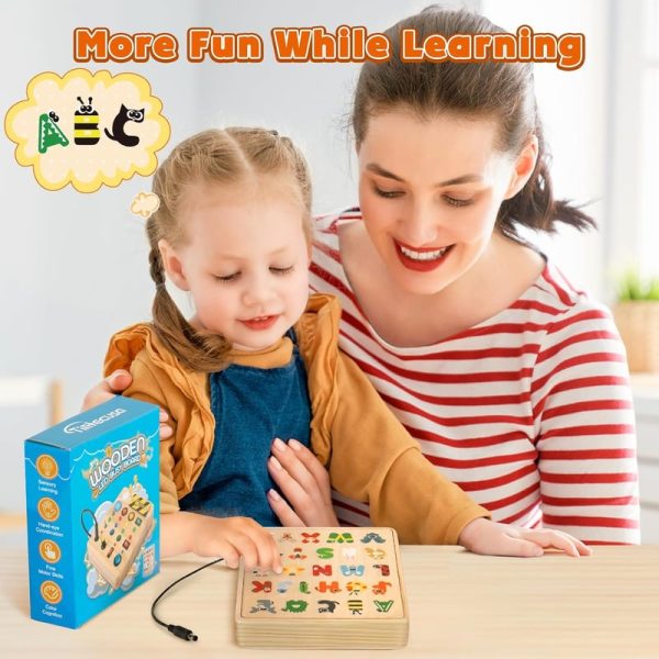 Best Wooden Led Busy Board For Toddlers - Montessori Travel Toy Gift - Image 3
