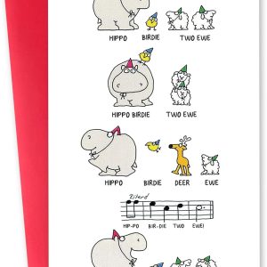 Funny Birthday Card For Kids & Adults - Cute Zoo Theme