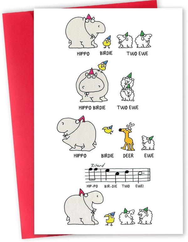 Funny Birthday Card For Kids & Adults - Cute Zoo Theme