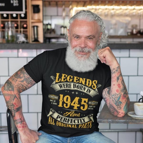 Vintage 80th Birthday Shirt - Born In 1945 Legends Gift - Image 3